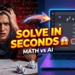 AI tools for math problem solving thumbnail showing student struggling vs AI solving math instantly