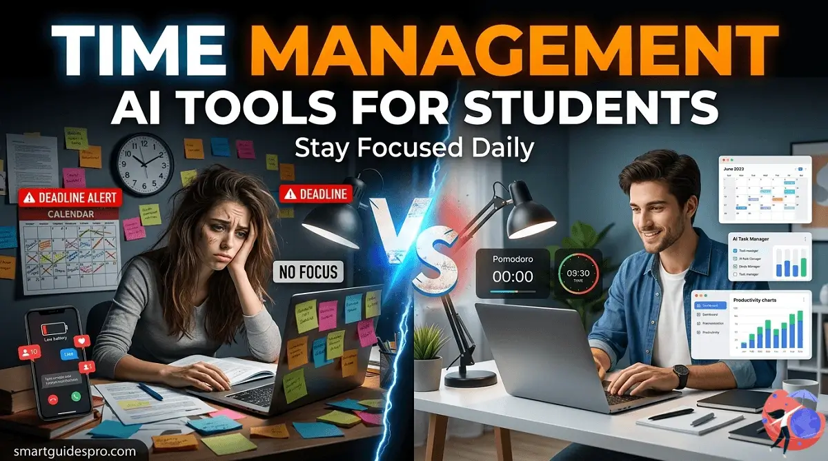 Student using AI tools for time management and focus to improve productivity and study routine